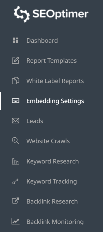embedding settings